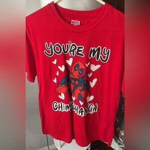 Marvel Red Deadpool Heart Graphic Tee